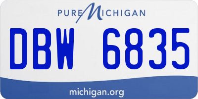 MI license plate DBW6835