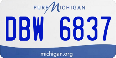 MI license plate DBW6837