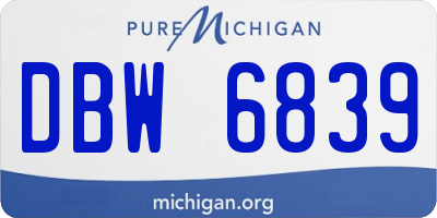 MI license plate DBW6839