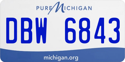 MI license plate DBW6843