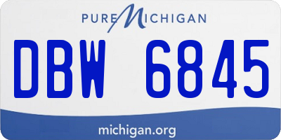 MI license plate DBW6845