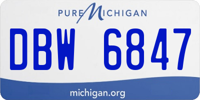 MI license plate DBW6847