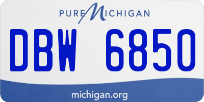 MI license plate DBW6850