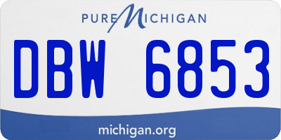 MI license plate DBW6853