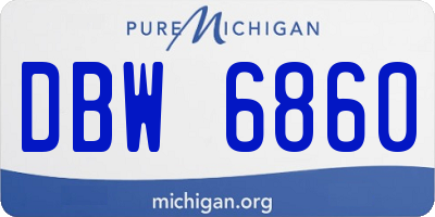 MI license plate DBW6860