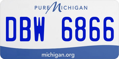 MI license plate DBW6866