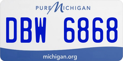 MI license plate DBW6868