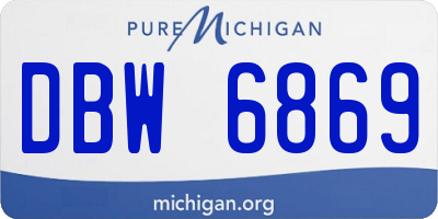 MI license plate DBW6869