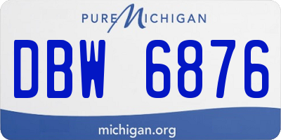 MI license plate DBW6876