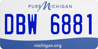 MI license plate DBW6881