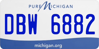 MI license plate DBW6882