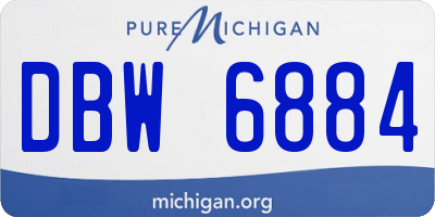 MI license plate DBW6884