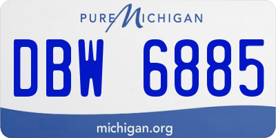 MI license plate DBW6885