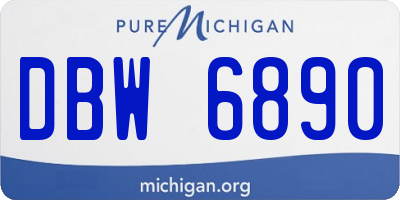 MI license plate DBW6890