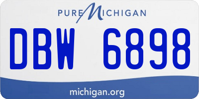 MI license plate DBW6898
