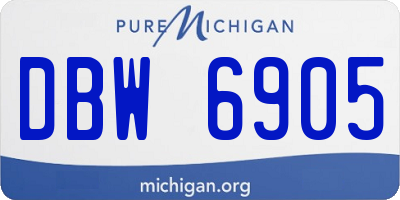 MI license plate DBW6905