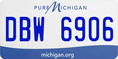 MI license plate DBW6906