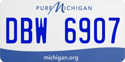 MI license plate DBW6907