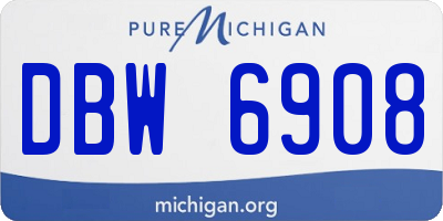 MI license plate DBW6908