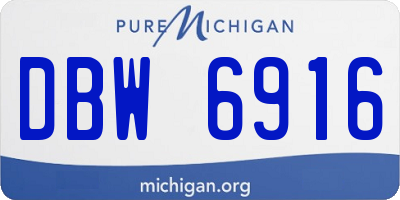 MI license plate DBW6916