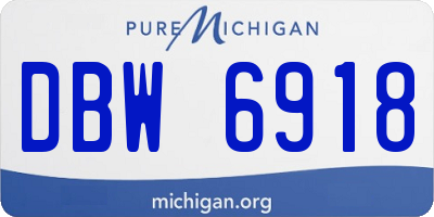 MI license plate DBW6918