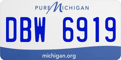 MI license plate DBW6919