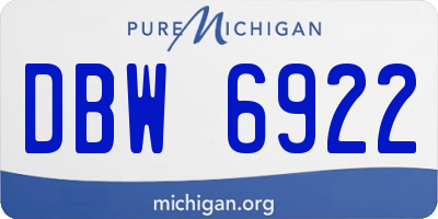 MI license plate DBW6922