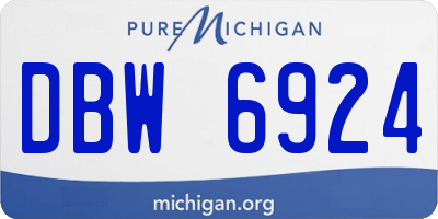 MI license plate DBW6924