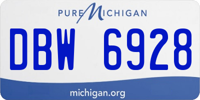 MI license plate DBW6928