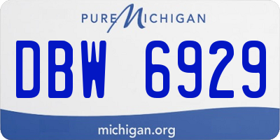 MI license plate DBW6929