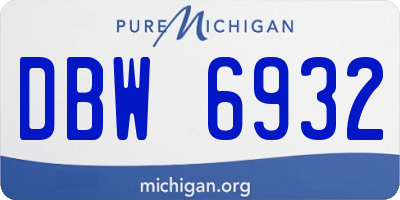 MI license plate DBW6932