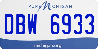 MI license plate DBW6933