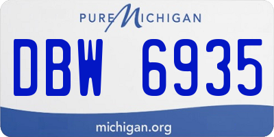 MI license plate DBW6935