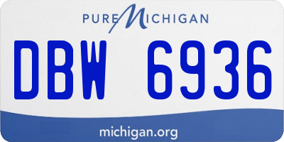 MI license plate DBW6936