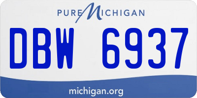 MI license plate DBW6937