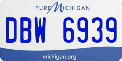 MI license plate DBW6939