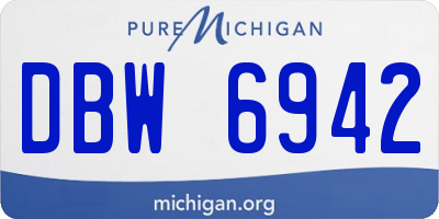 MI license plate DBW6942
