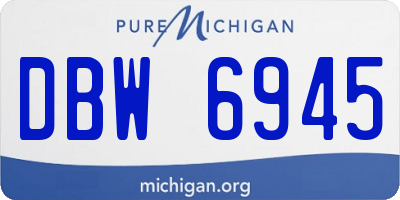 MI license plate DBW6945