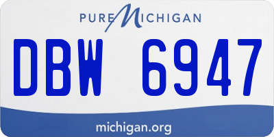 MI license plate DBW6947