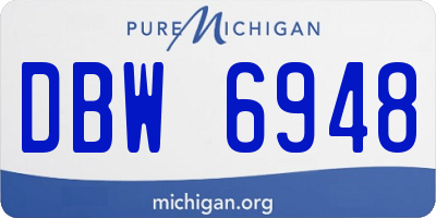 MI license plate DBW6948