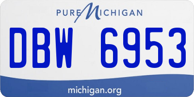 MI license plate DBW6953