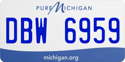 MI license plate DBW6959