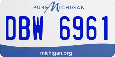 MI license plate DBW6961