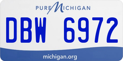 MI license plate DBW6972