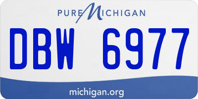 MI license plate DBW6977