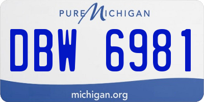 MI license plate DBW6981