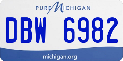MI license plate DBW6982