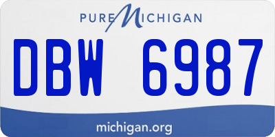 MI license plate DBW6987