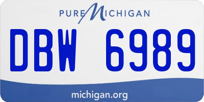 MI license plate DBW6989