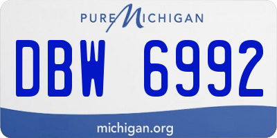 MI license plate DBW6992